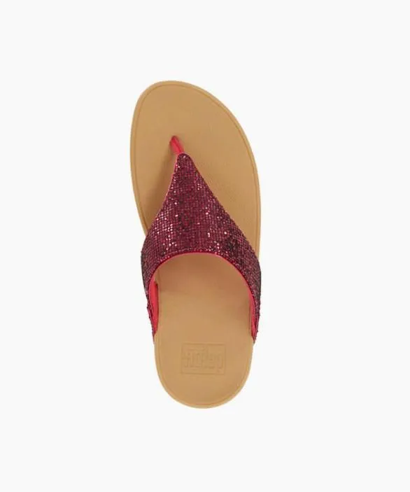 Dune London Wedge Sandals Women Lulu Glitterbal Fuchsia Glitter Toe Post Wedge Sandals Metallic