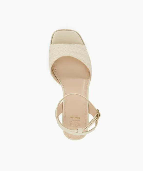 Dune London White Sandals Women Kerries Off White Raffia Wedge Sandals White