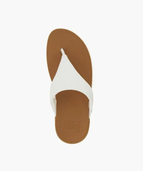 Dune London White Sandals Women Lulu 2 White ToePost Leather LowWedge Sandals White
