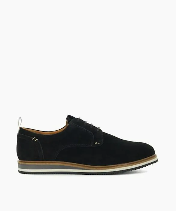 Dune London Wide Fit Shoes Men Blaksley Black Wide Fit Hybrid LaceUps Black