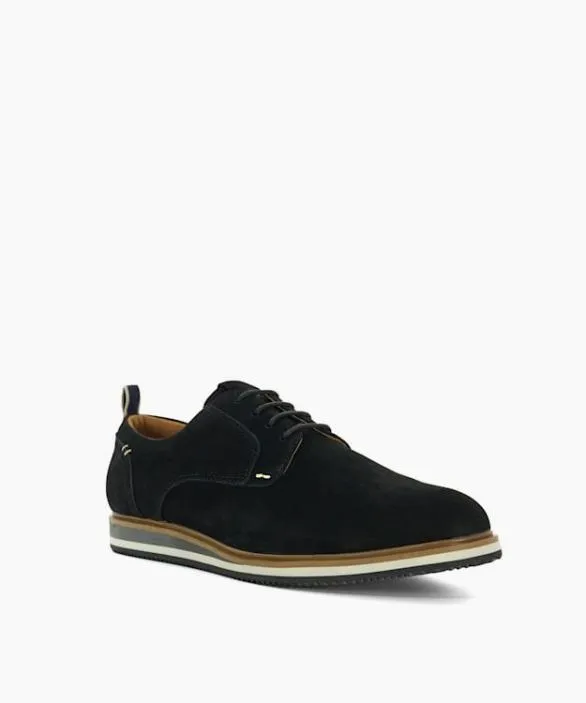 Dune London Wide Fit Shoes Men Blaksley Black Wide Fit Hybrid LaceUps Black