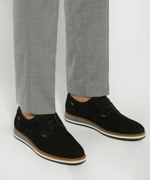 Dune London Wide Fit Shoes Men Blaksley Black Wide Fit Hybrid LaceUps Black