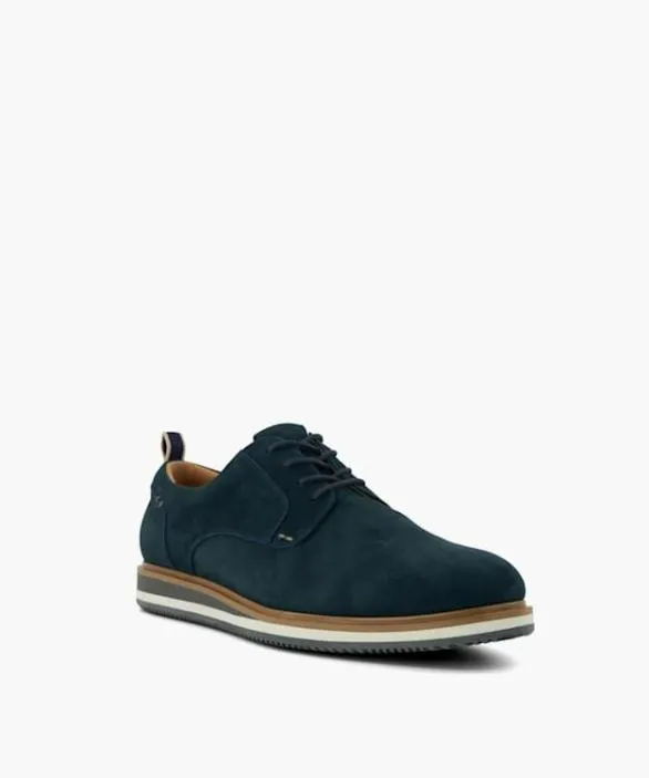 Dune London Wide Fit Shoes Men Blaksley Navy Wide Fit Nubuck Hybrid Shoes Blue