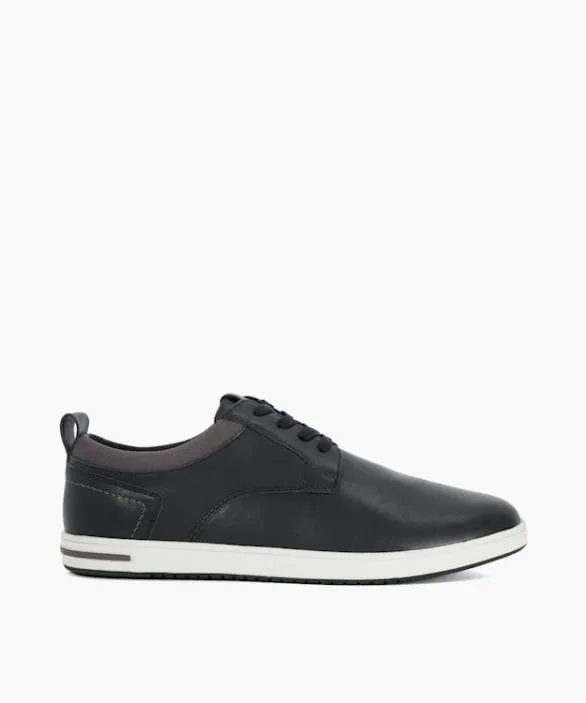 Dune London Wide Fit Shoes Men Travels Black Wide Fit Laceup Trainers Black