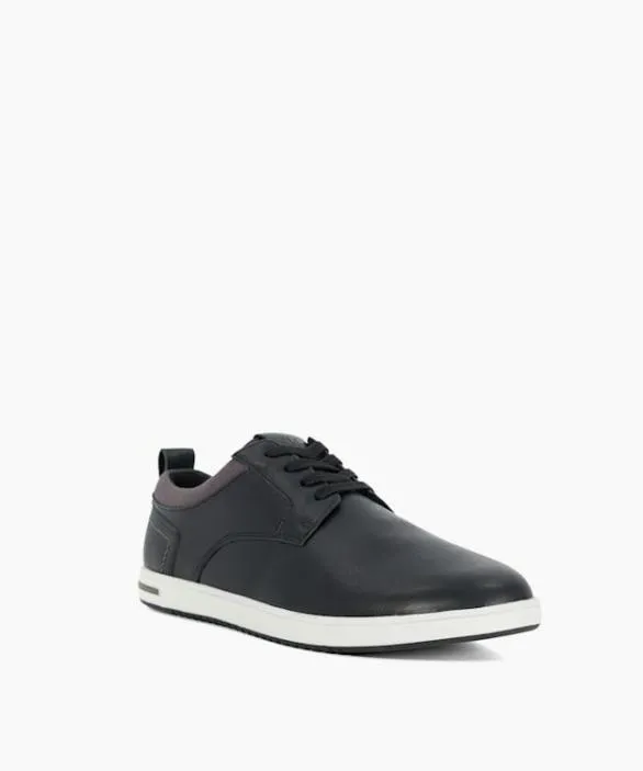 Dune London Wide Fit Shoes Men Travels Black Wide Fit Laceup Trainers Black