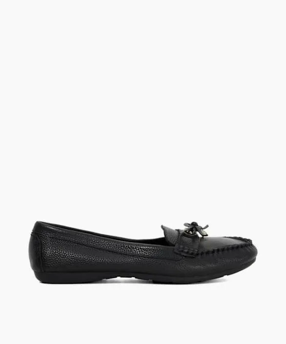 Dune London Wide Fit Shoes Women Grovers Black Wide Fit Leather Moccasins With Bow Detail Black Dune London Wide Fit Shoes Women Grovers Black Wide Fit Leather Moccasins With Bow Detail Black