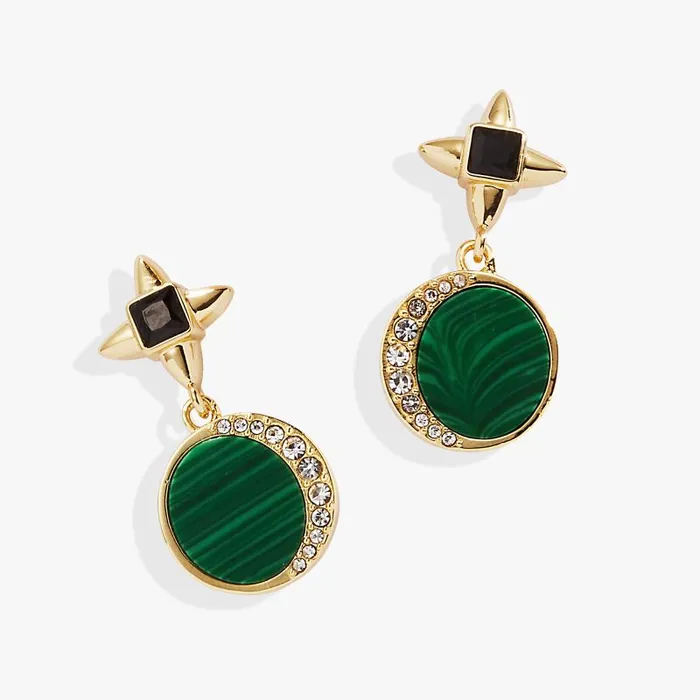 Earrings Women Alex And Ani Malachite Drop Earrings Gold