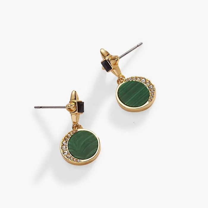 Earrings Women Alex And Ani Malachite Drop Earrings Gold
