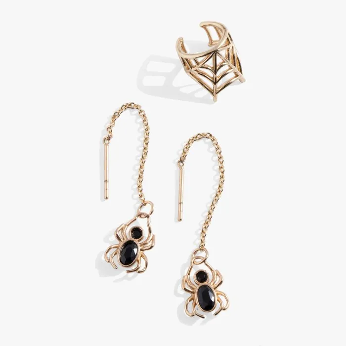 Earrings Women Alex And Ani Spider Threader and Ear Cuff Set Gold