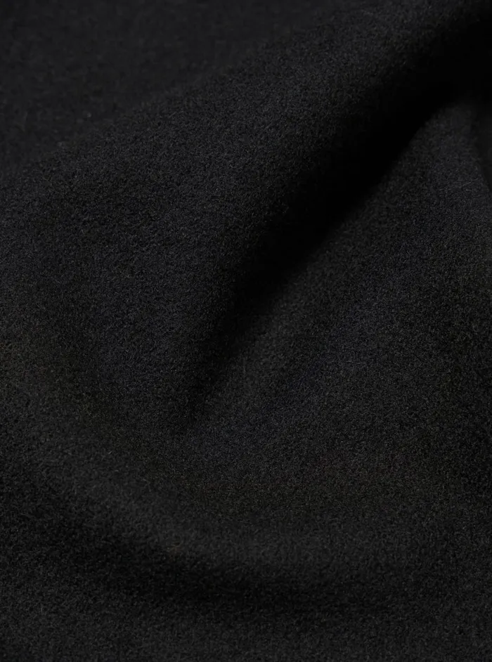 Easy Jacket In Black Melton Men Universal Works Overshirts