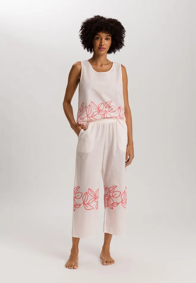 Embroidered Cotton Tank Top Melon Soda Women HANRO Pajama Tops