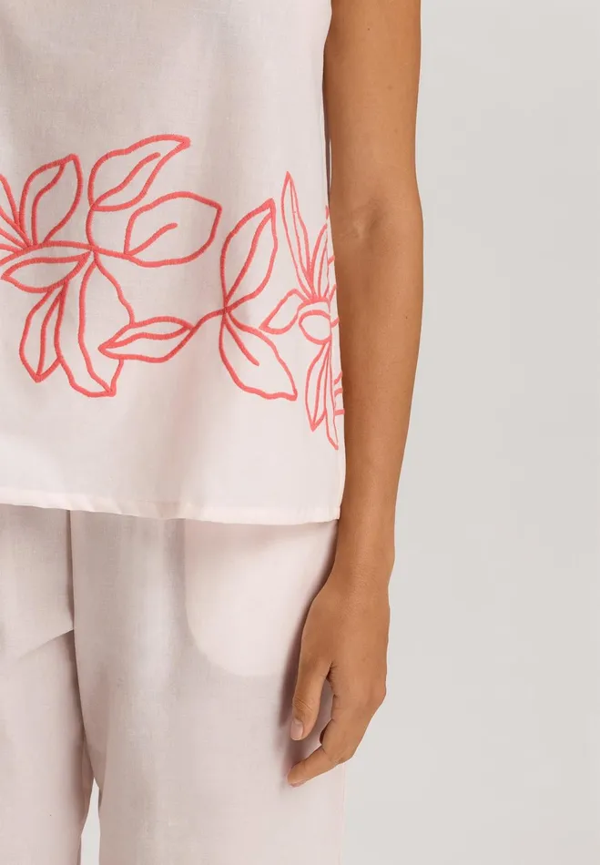 Embroidered Cotton Tank Top Melon Soda Women HANRO Pajama Tops