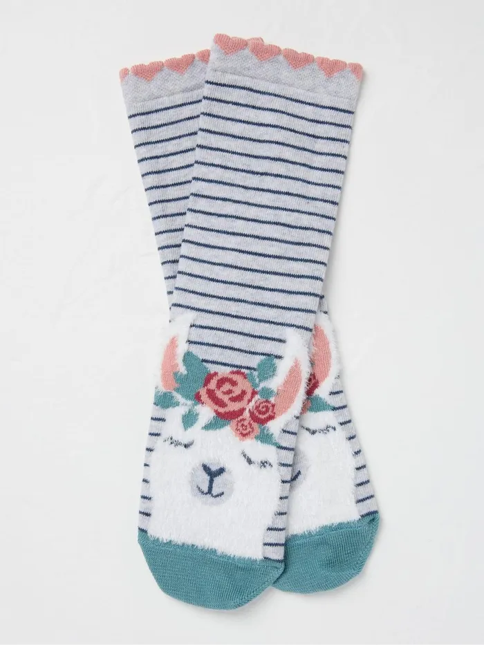 Fat Face 3 For 2 Socks Grey Llama Toe Socks 1 Pack Size 47 8211 Women