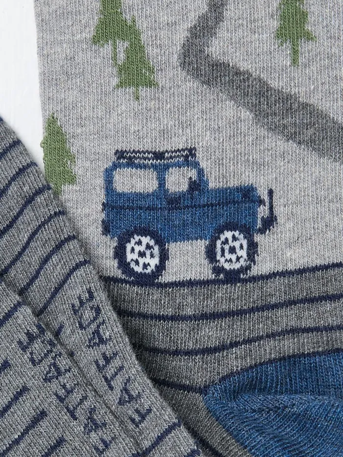 Fat Face 3 For 2 Socks Grey Off Roader Scene Socks 1 Pack 8211 Men