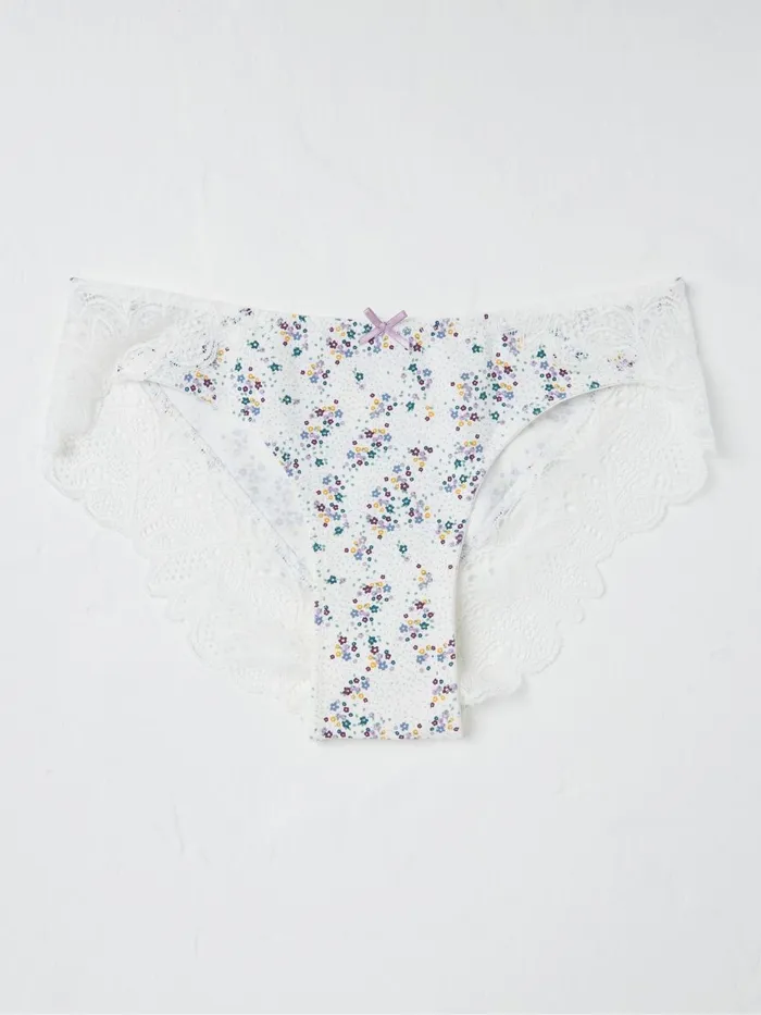 Fat Face 3 For 2 Underwear Mabel Cream Floral Cheeky Knickers 8211 Women