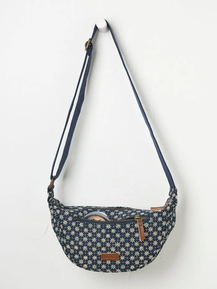 Fat Face Bags and Purses Gia Blue Canvas Sling Bag 8211 Women