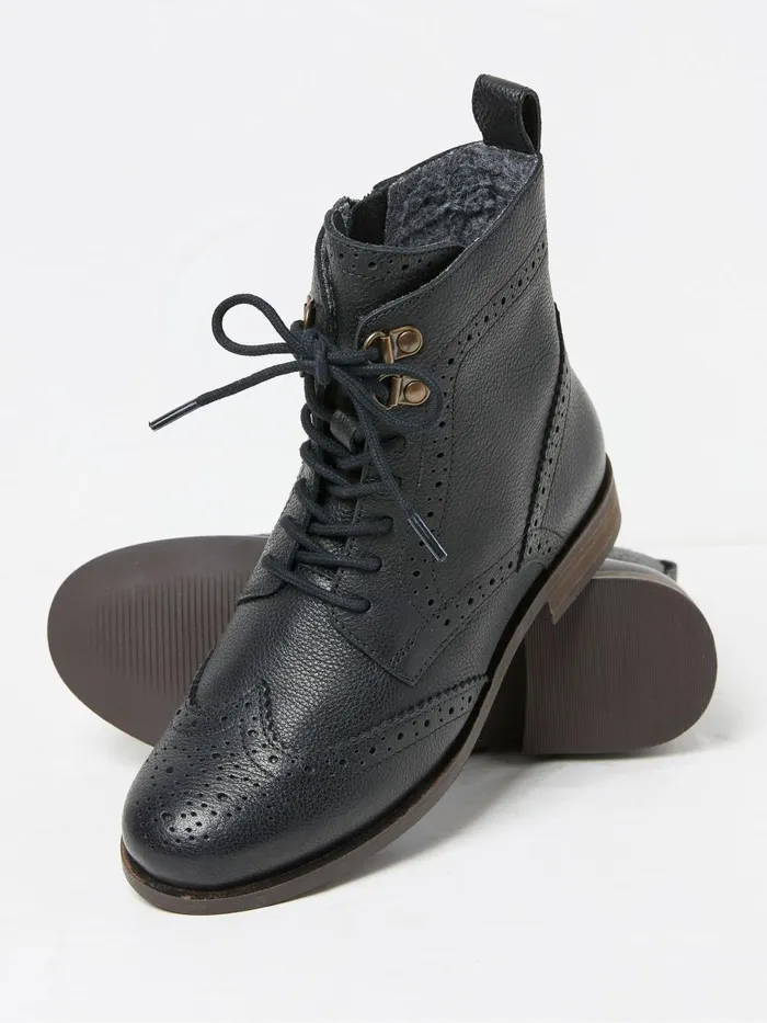 Fat Face Boots Anwen Black Brogue Ankle Boots 8211 Women