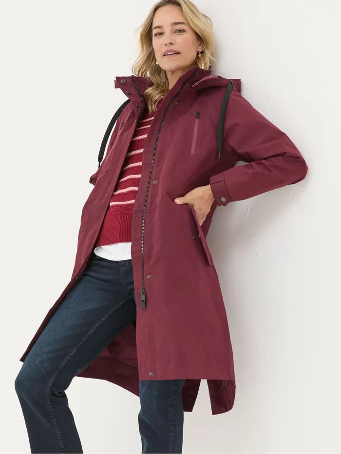 Fat Face Coats and Jackets Juno Red Waterproof Long Coat 8211 Women
