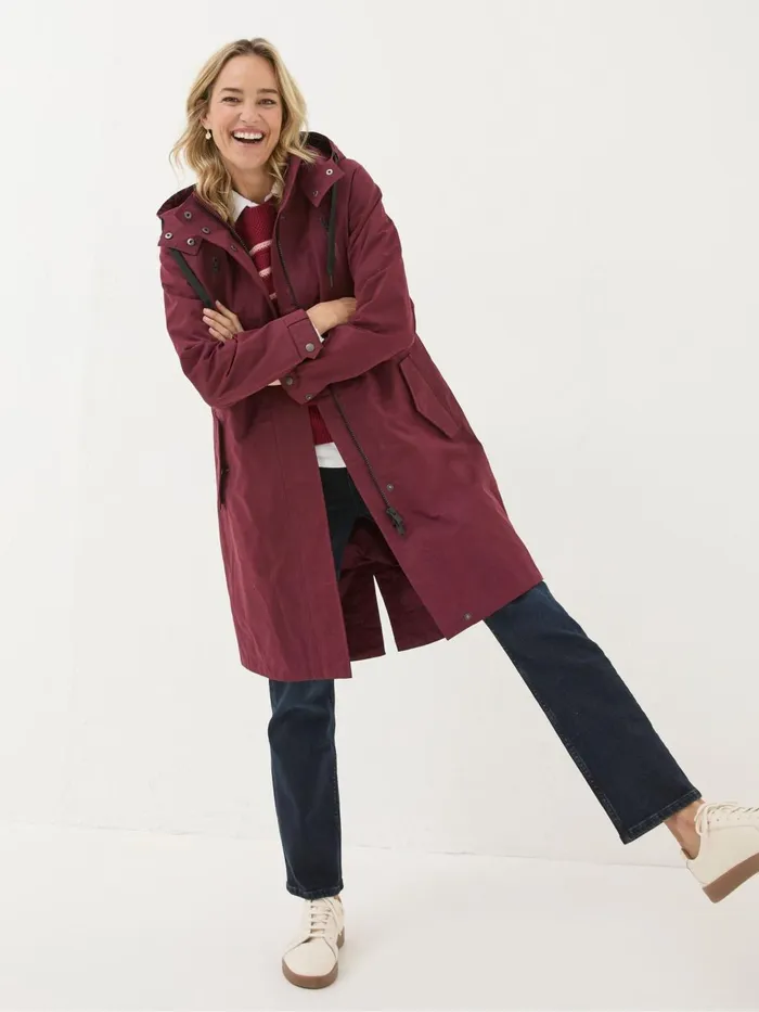 Fat Face Coats and Jackets Juno Red Waterproof Long Coat 8211 Women