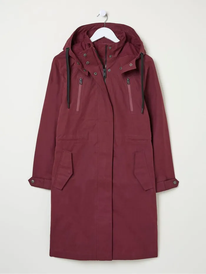 Fat Face Coats and Jackets Juno Red Waterproof Long Coat 8211 Women