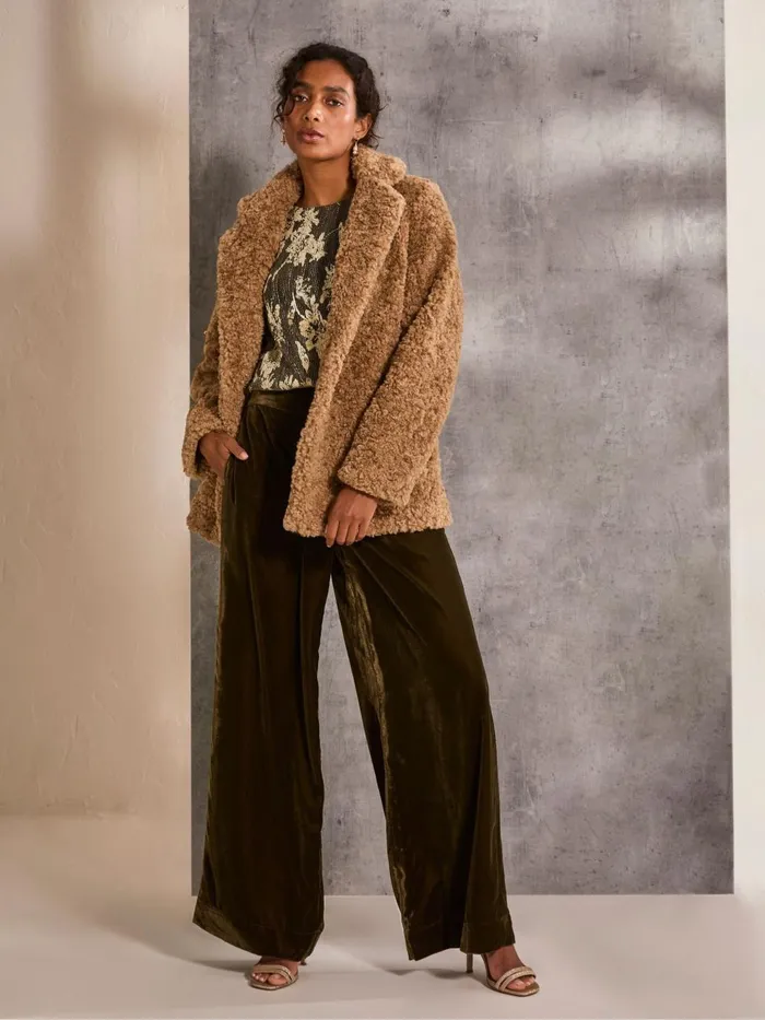Fat Face Coats and Jackets Maggie Natural Short Teddy Coat 8211 Women