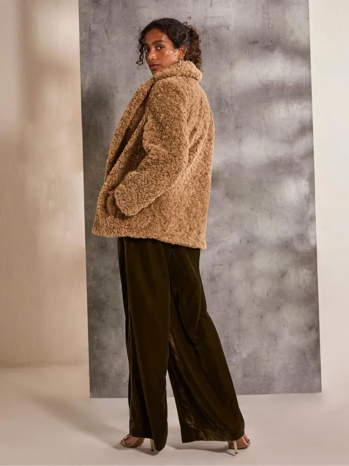 Fat Face Coats and Jackets Maggie Natural Short Teddy Coat 8211 Women