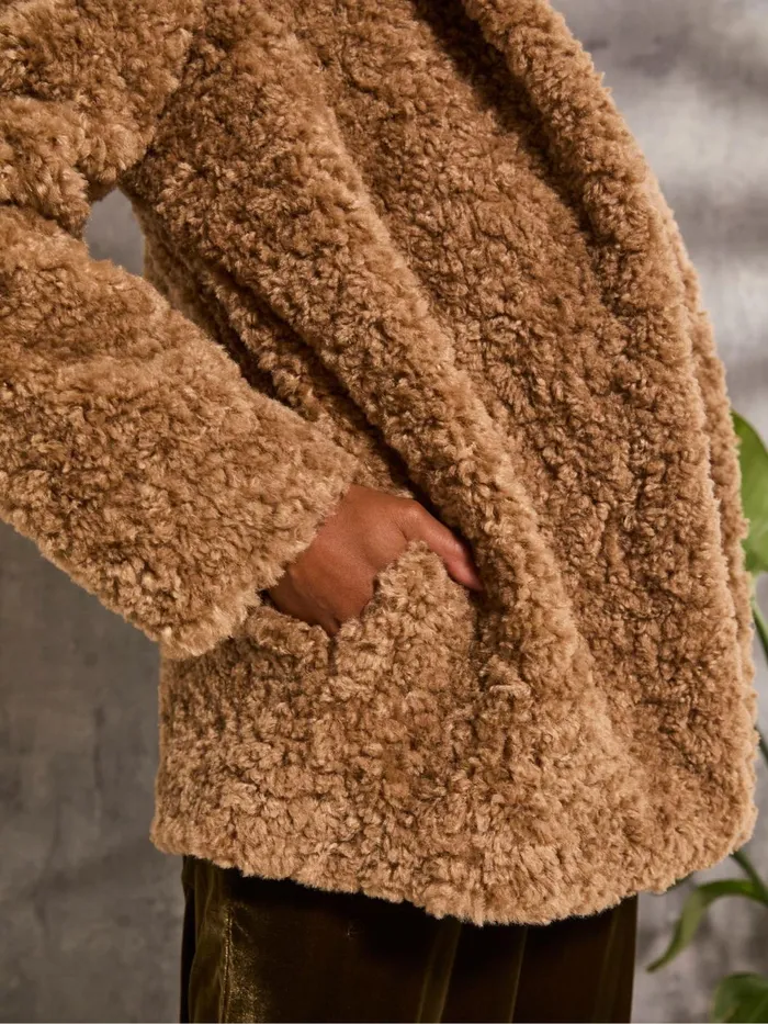 Fat Face Coats and Jackets Maggie Natural Short Teddy Coat 8211 Women