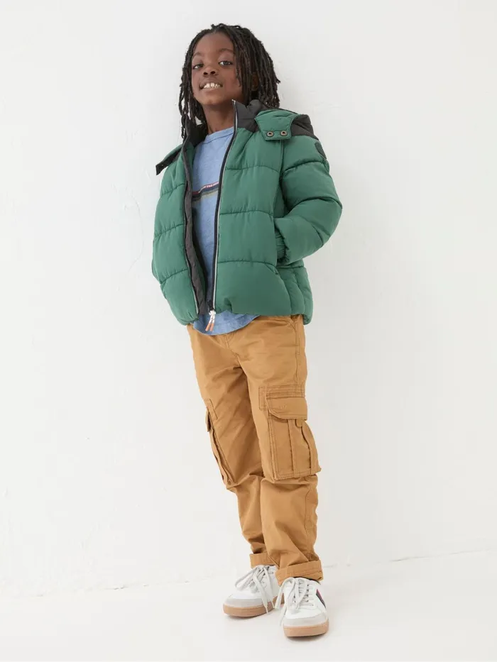 Fat Face Coats and Jackets Milo Green Hooded Padded Jacket 8211 Kids