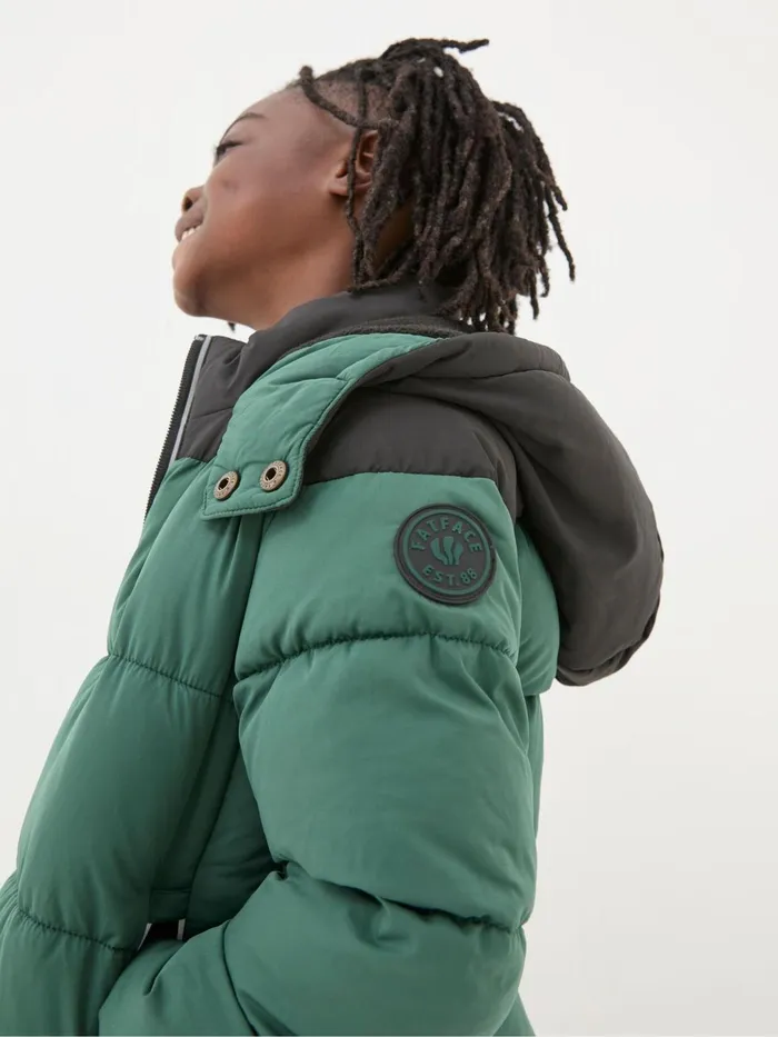 Fat Face Coats and Jackets Milo Green Hooded Padded Jacket 8211 Kids