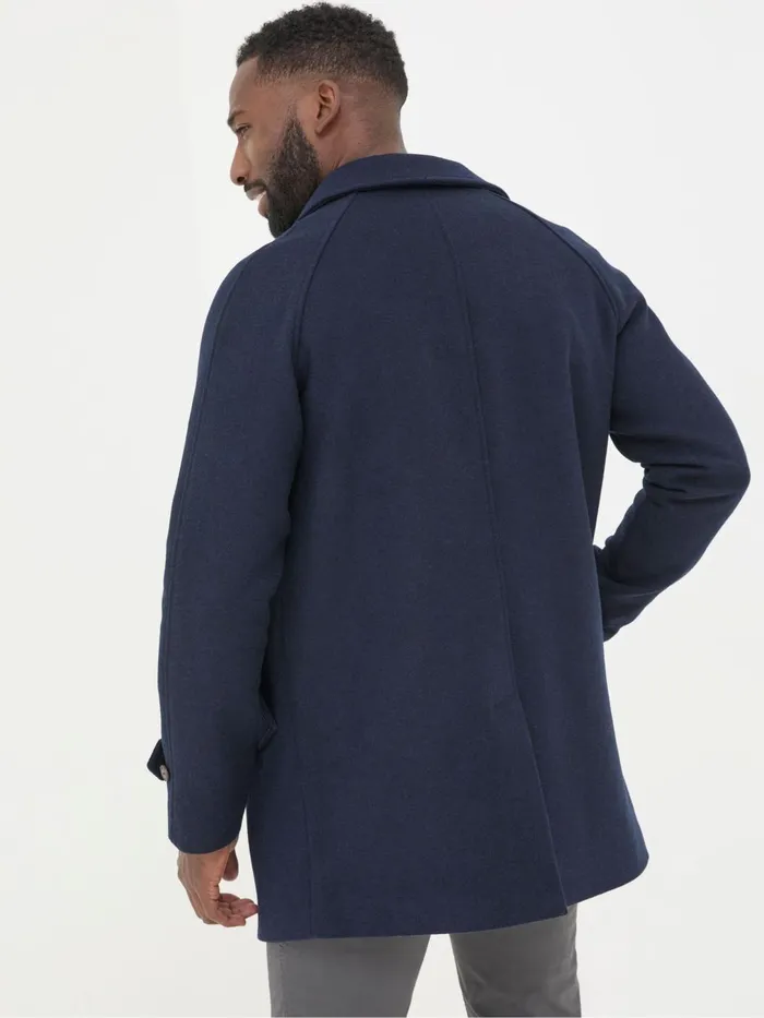 Fat Face Coats and Jackets Pendeen Navy Blue Raglan Overcoat 8211 Men