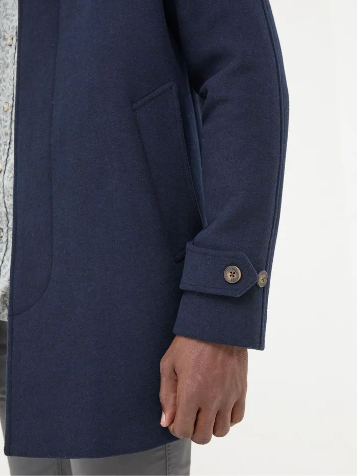 Fat Face Coats and Jackets Pendeen Navy Blue Raglan Overcoat 8211 Men