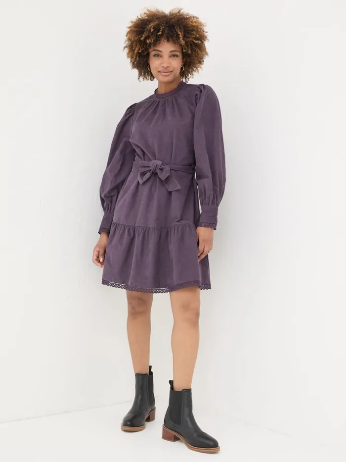 Fat Face Dresses Dark Purple Adley Cord 100 Cotton Dress 8211 Women