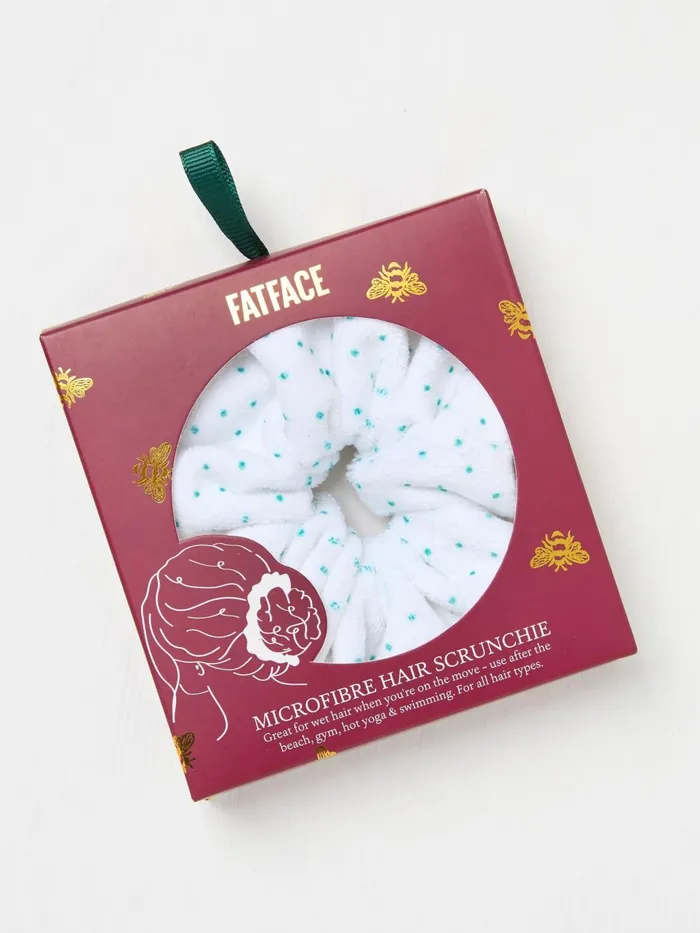 Fat Face Hair Accessories White Microfibre Scrunchie 8211 Women