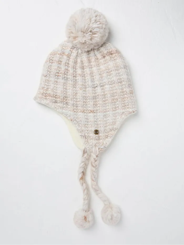 Fat Face Hats Ivory Textured Trapper Bobble Hat 8211 Women