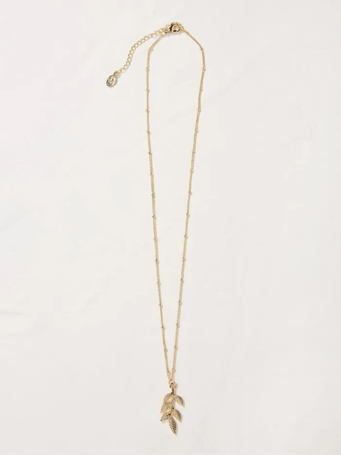 Fat Face Jewellery Gold Tone Leaf Necklace 8211 Women