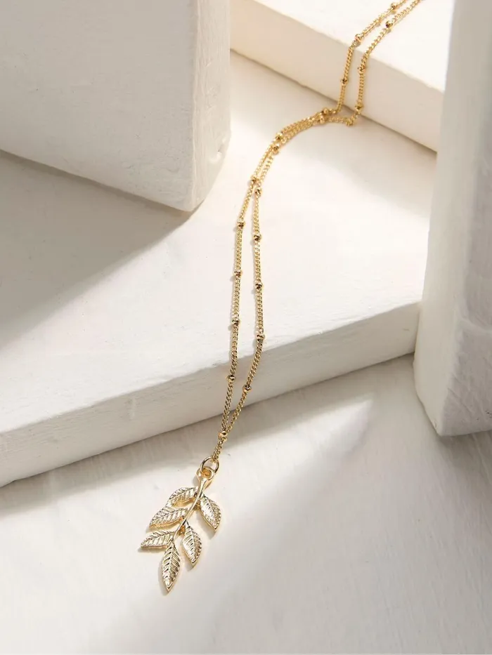 Fat Face Jewellery Gold Tone Leaf Necklace 8211 Women