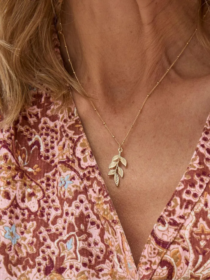 Fat Face Jewellery Gold Tone Leaf Necklace 8211 Women