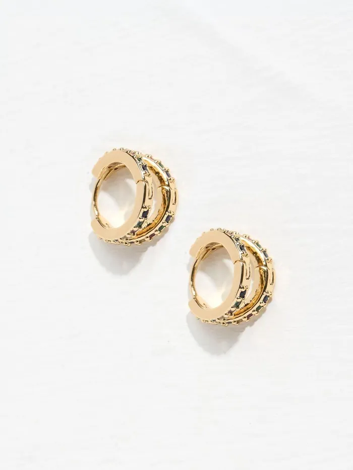 Fat Face Jewellery Gold Tone Multi Gem Hoops 8211 Women