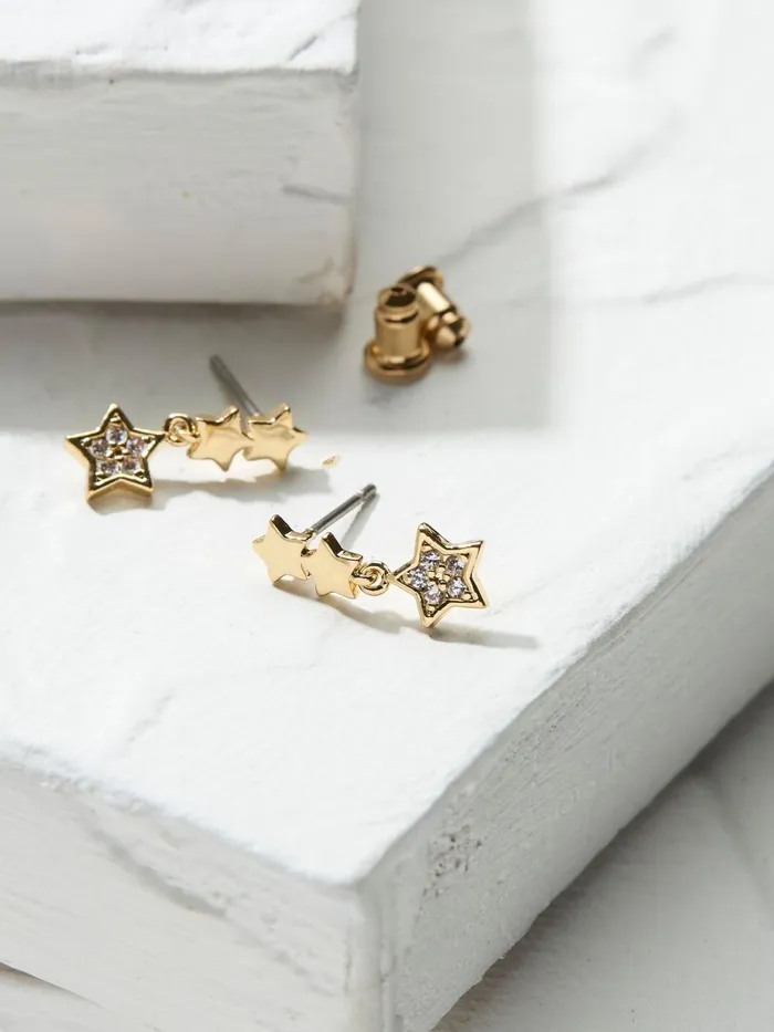 Fat Face Jewellery Gold Tone Trio Star Earrings 8211 Women