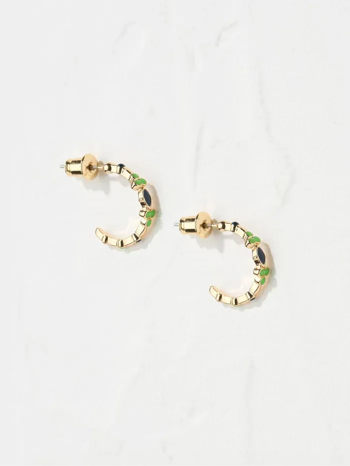 Fat Face Jewellery Green Enamel Gem Hoops 8211 Women