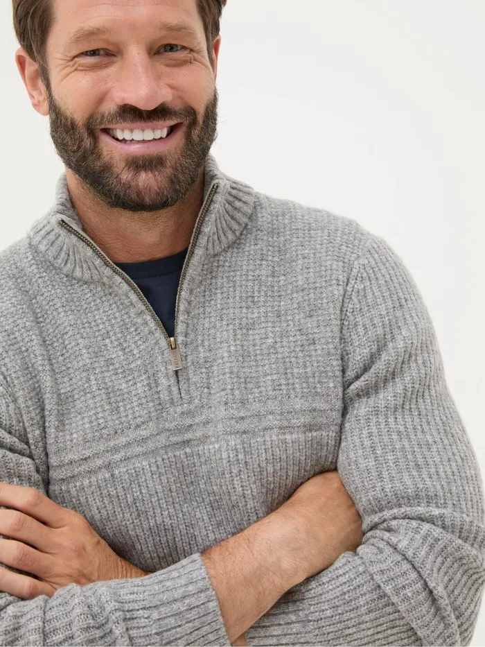 Fat Face Knitwear Calder Grey Half Neck Jumper 8211 Men