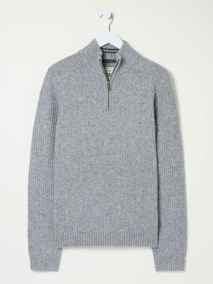Fat Face Knitwear Calder Grey Half Neck Jumper 8211 Men