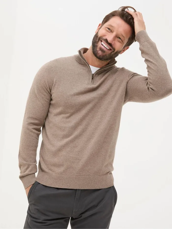 Fat Face Knitwear Rye Natural HalfNeck 8211 Men