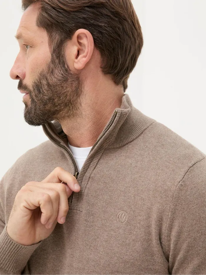 Fat Face Knitwear Rye Natural HalfNeck 8211 Men