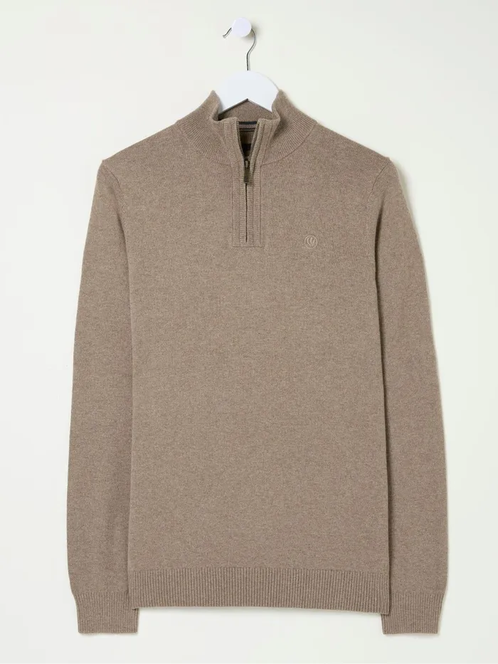 Fat Face Knitwear Rye Natural HalfNeck 8211 Men