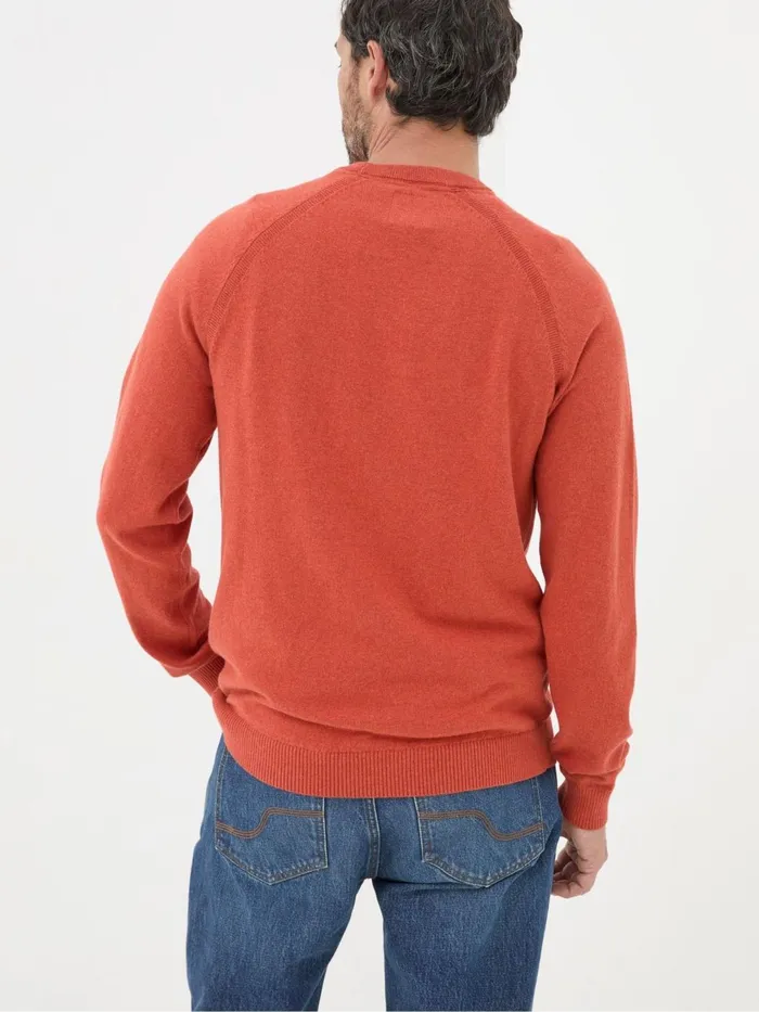 Fat Face Knitwear Rye Orange Cotton Cashmere Crew Neck Jumper 8211 Men