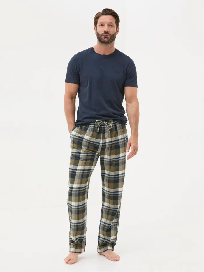 Fat Face Pyjamas and Nightwear Hambrook Green Check Pyjama Bottoms 8211 Men