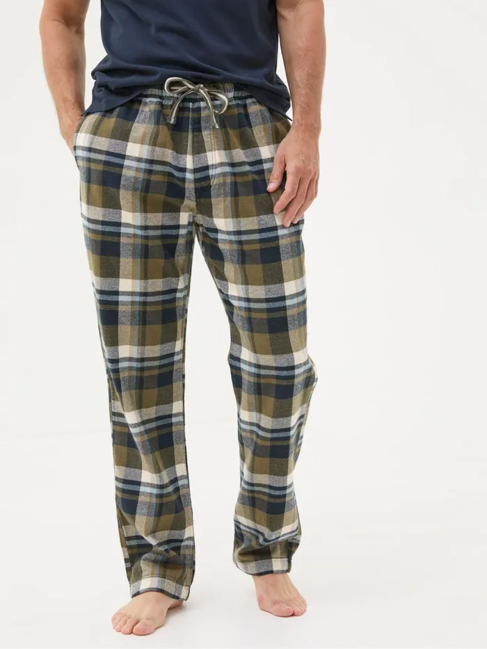 Fat Face Pyjamas and Nightwear Hambrook Green Check Pyjama Bottoms 8211 Men
