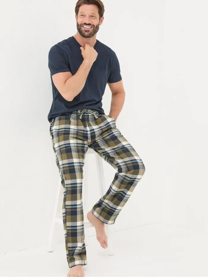Fat Face Pyjamas and Nightwear Hambrook Green Check Pyjama Bottoms 8211 Men
