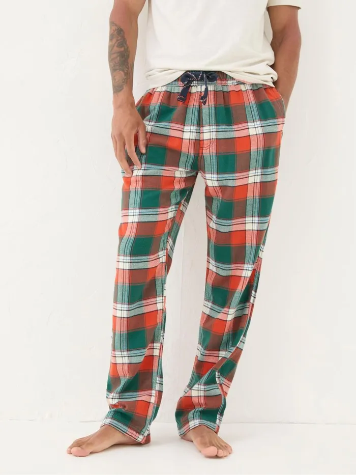 Fat Face Pyjamas and Nightwear Helmsley Orange Check Pyjama Bottoms 8211 Men